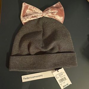 Federicamoretti Dark Grey and Pink Hat New With Tags